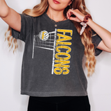Falcons Team Volleyball Net Distressed Gold Digital Download