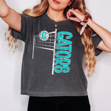 Gators Team Volleyball Net Distressed Teal Digital Download