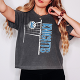 Knights Team Volleyball Net Distressed Columbia Blue Digital Download