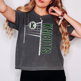 Knights Team Volleyball Net Distressed Dark Green Digital Download