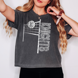 Knights Team Volleyball Net Distressed Light Gray Digital Download