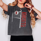 Knights Team Volleyball Net Distressed Maroon Digital Download