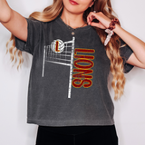Lions Team Volleyball Net Distressed Maroon/Gold Digital Download
