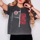 Owls Team Volleyball Net Distressed Digital Download