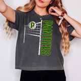 Panthers Team Volleyball Net Distressed Green/Gold Digital Download
