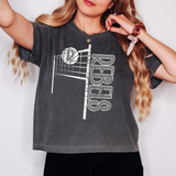Rebels Team Volleyball Net Distressed Digital Download