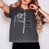 Rockets Team Volleyball Net Distressed Black Digital Download