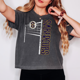 Sabercubs Team Volleyball Net Distressed Navy/Gold Digital Download
