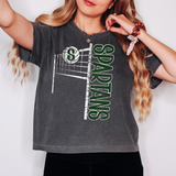 Spartans Team Volleyball Net Distressed Dark Green Digital Download