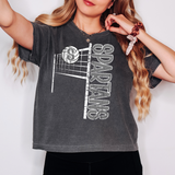 Spartans Team Volleyball Net Distressed Light Gray Digital Download