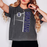Spartans Team Volleyball Net Distressed Navy Digital Download