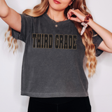 Third Grade Black Cheetah Outline Digital Download
