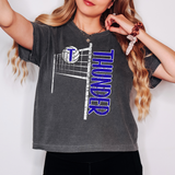 Thunder Team Volleyball Net Distressed Digital Download