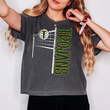 Trojans Team Volleyball Net Distressed Digital Download