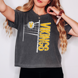 Vikings Team Volleyball Net Distressed Gold Digital Download