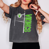 Vikings Team Volleyball Net Distressed Kelly Green Digital Download