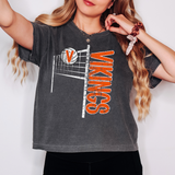Vikings Team Volleyball Net Distressed Orange Digital Download