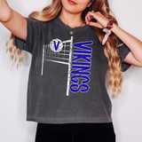 Vikings Team Volleyball Net Distressed Royal Blue Digital Download