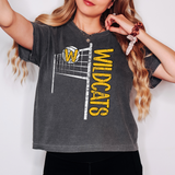 Wildcats Team Volleyball Net Distressed Gold/Black Digital Download