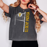 Yellow Jackets Team Volleyball Net Distressed Gold Digital Download