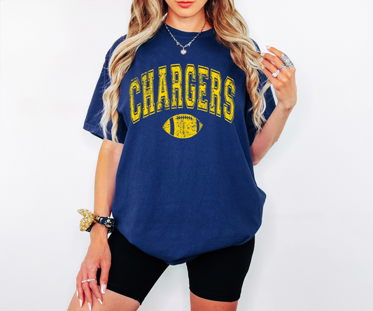 Chargers Arch Football Distressed PNG Digital Download
