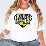 Yellow Black Canes Splatter Camo Softball Digital Download