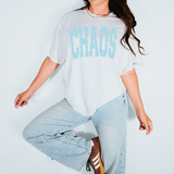 Chaos Light Blue Varsity Distressed Teams Digital Download