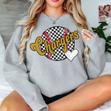 Chargers Checker Baseball Heart Digital Download