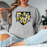 Yellow Black Comets Splatter Camo Baseball Digital Download