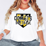 Yellow Black Comets Splatter Camo Softball Digital Download