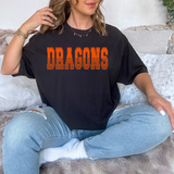 Dragons Orange Varsity Line Team Digital Download
