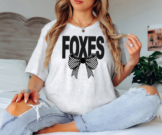 Foxes Coquette Checker Bow Digital Download