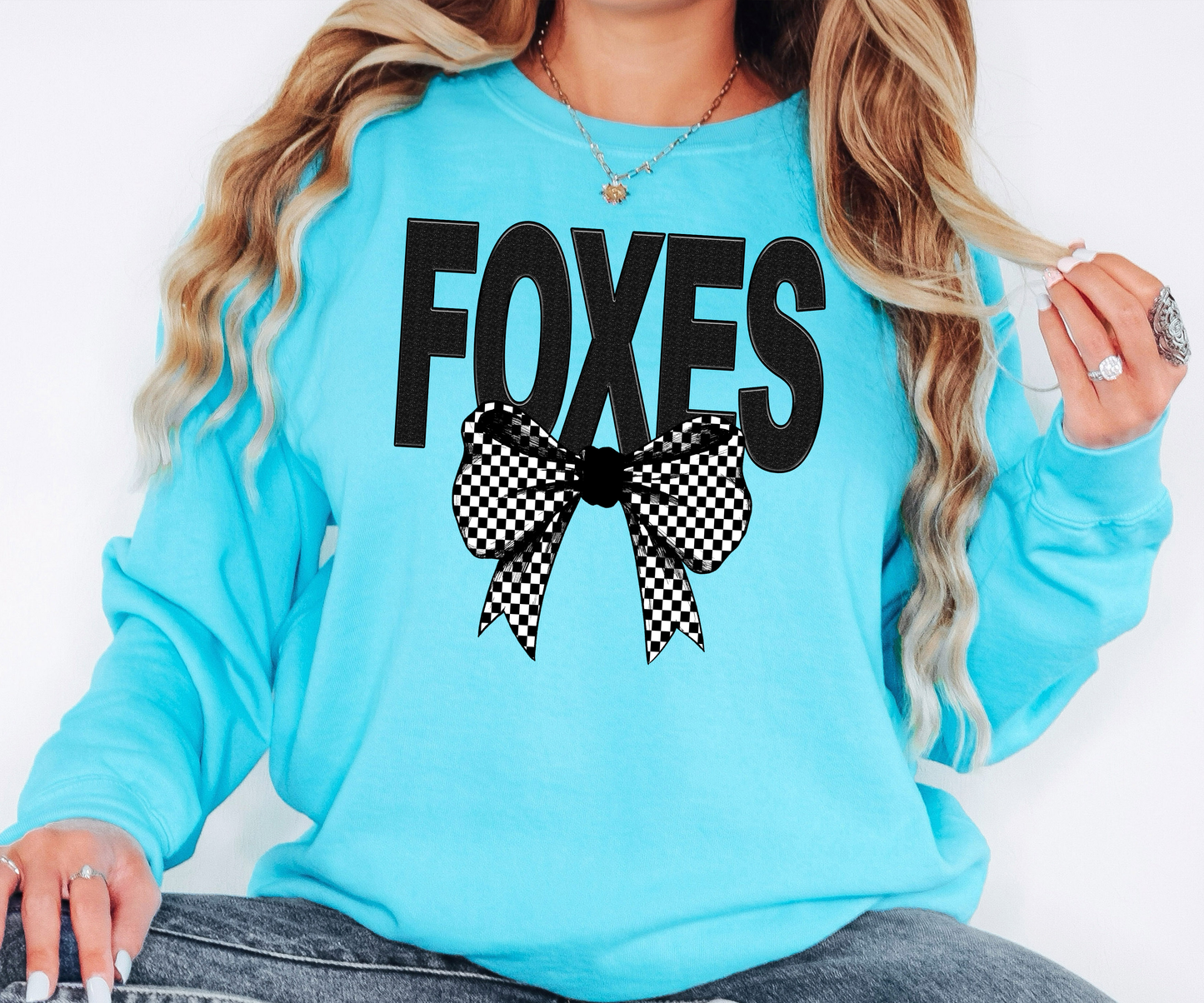 Foxes Coquette Checker Bow Digital Download
