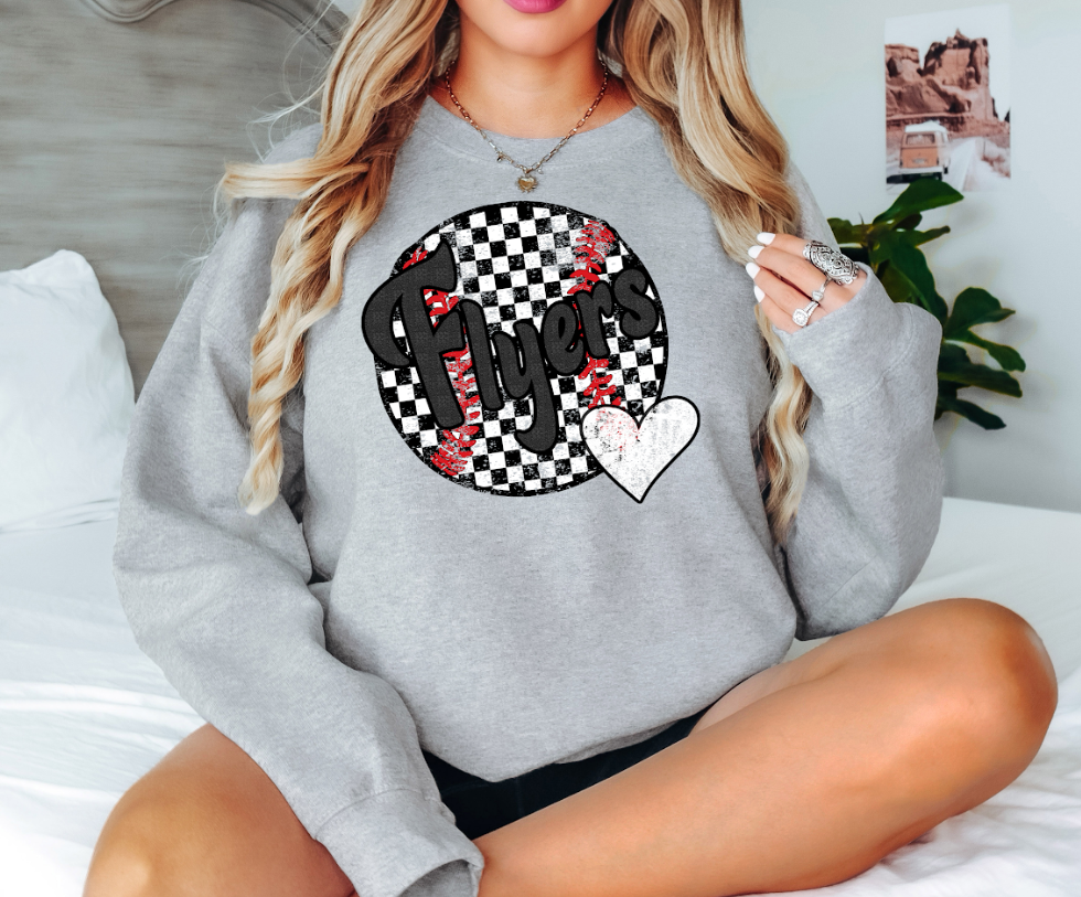 Flyers Checker Baseball Heart Digital Download
