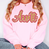 Aunt Gold Pink Checker Glitter Digital Download