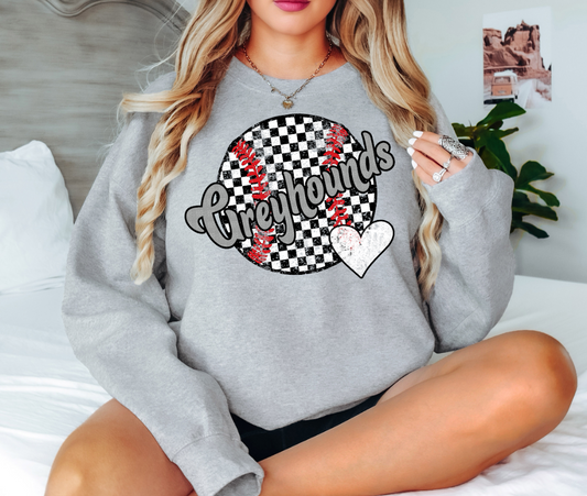 Greyhounds Checker Baseball Heart Digital Download