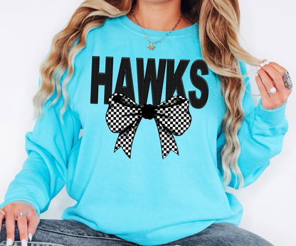 Hawks Coquette Checker Bow Digital Download
