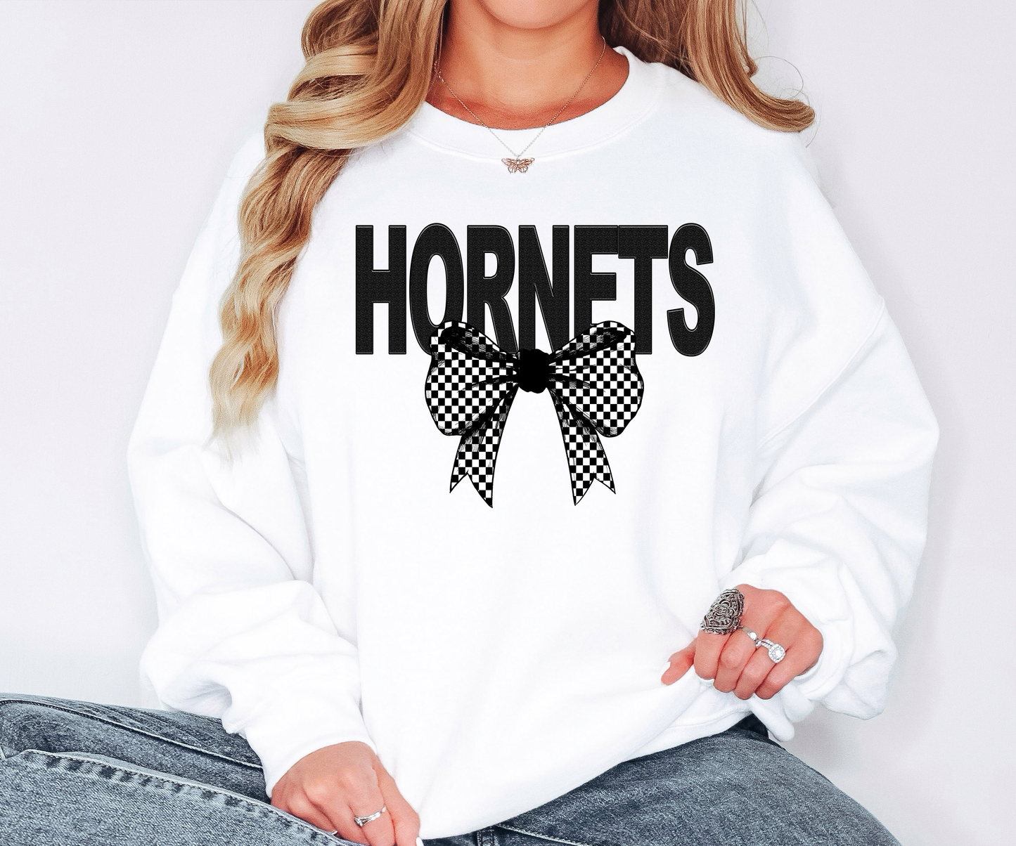 Hornets Coquette Checker Bow Digital Download