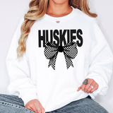 Huskies Coquette Checker Bow Digital Download