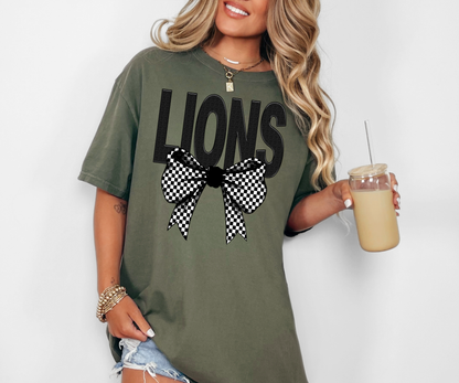 Lions Coquette Checker Bow Digital Download