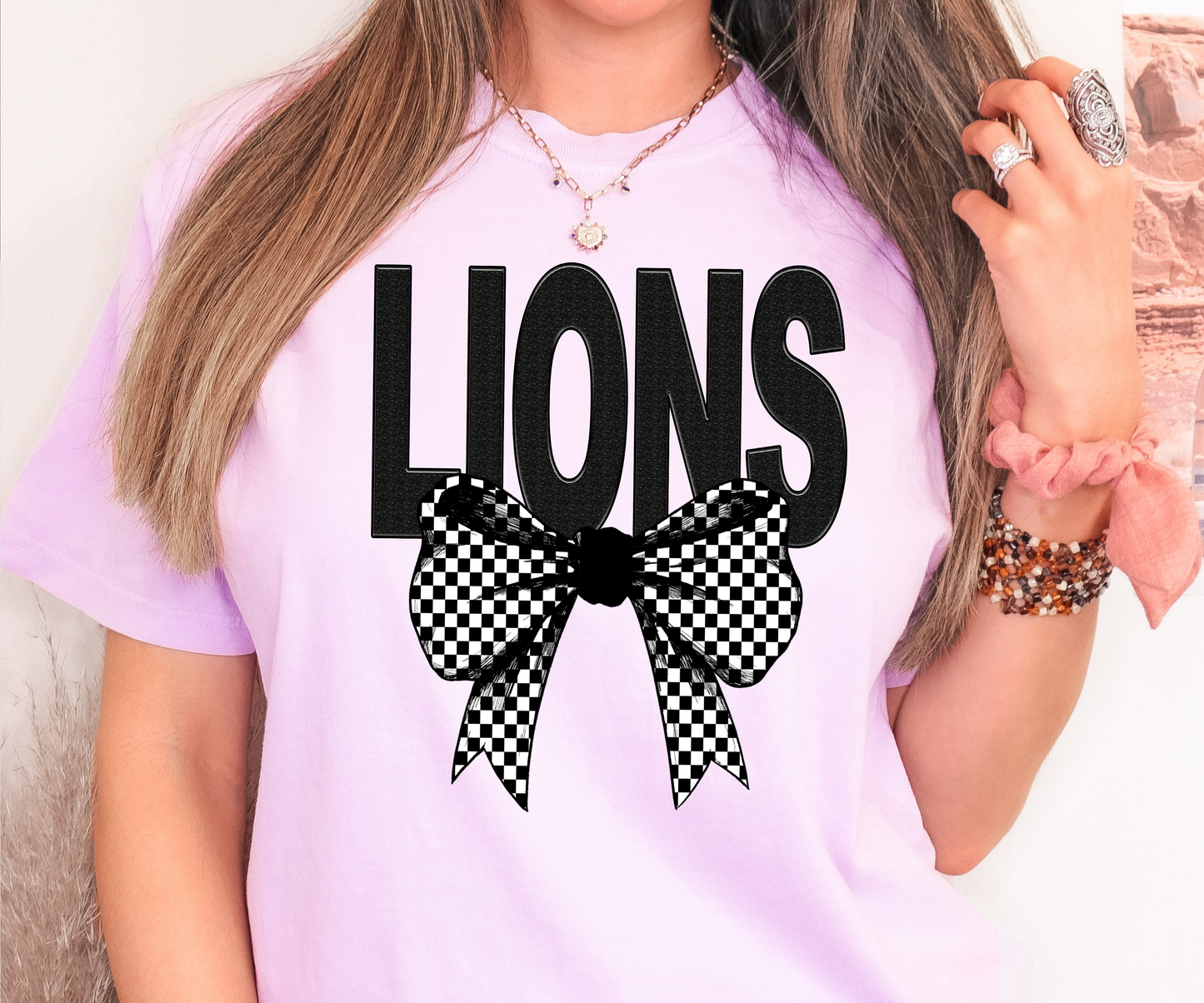 Lions Coquette Checker Bow Digital Download