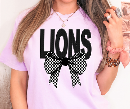 Lions Coquette Checker Bow Digital Download
