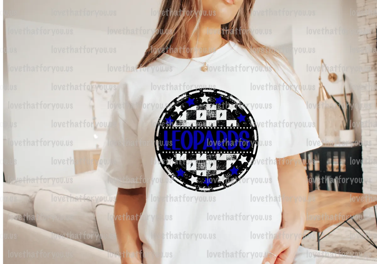 Leopards Checker Star Circle Digital Download