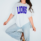 Lions Royal Blue Varsity Distressed Teams Digital Download