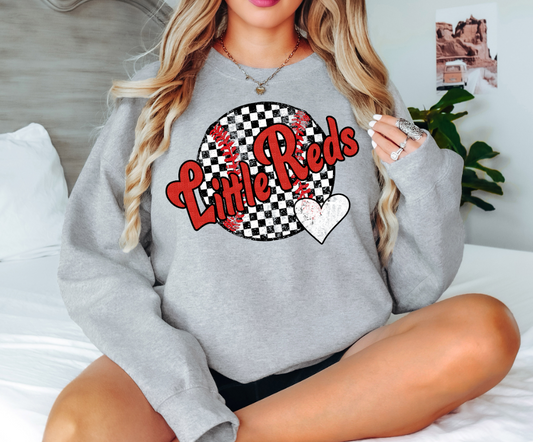 Little Reds Checker Baseball Heart Digital Download