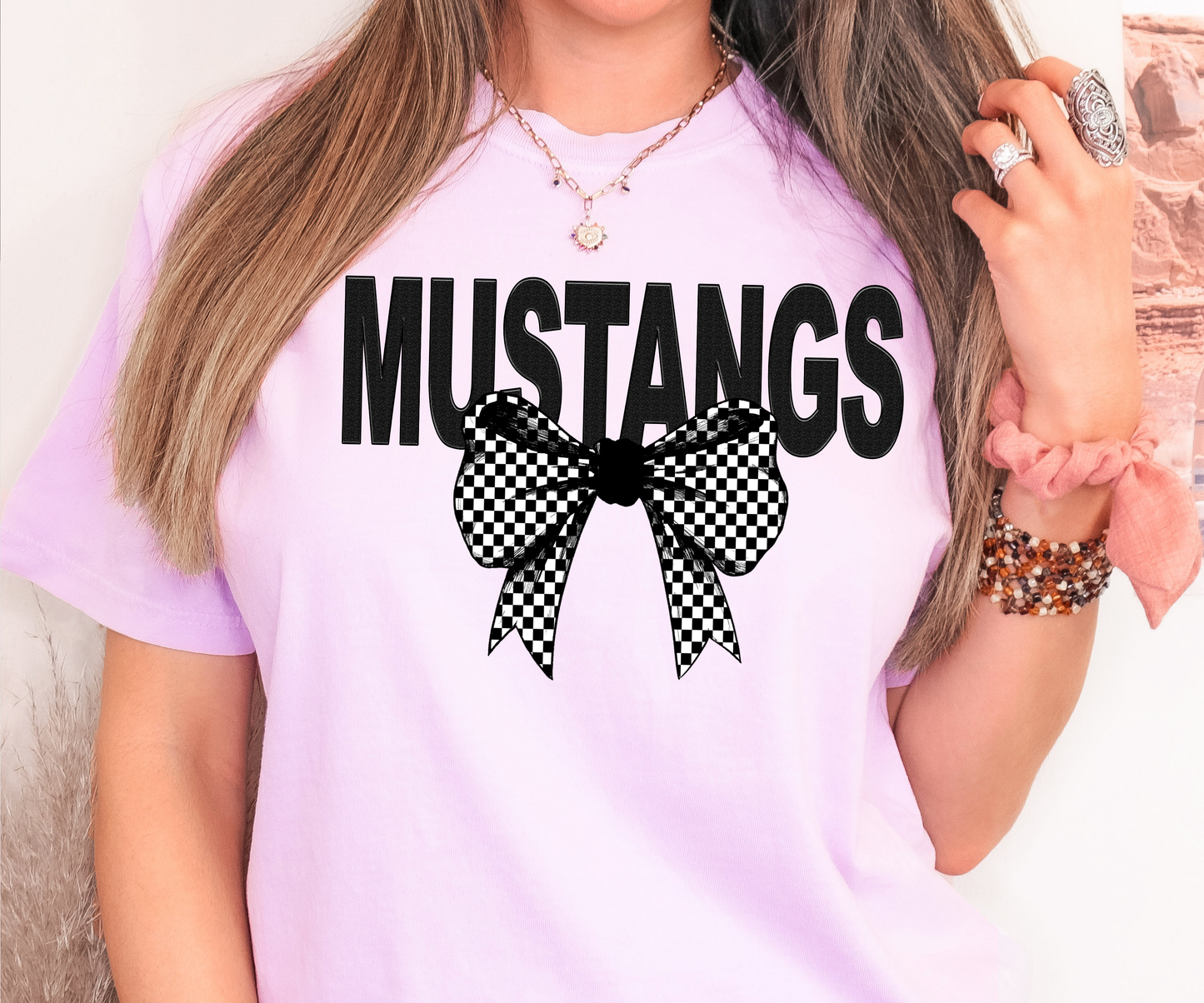 Mustangs Coquette Checker Bow Digital Download