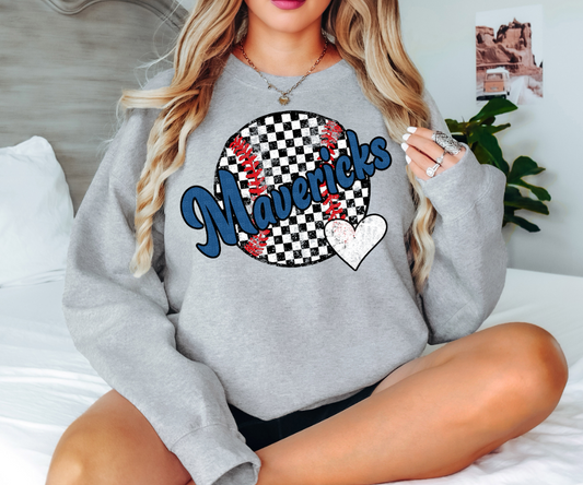 Mavericks Checker Baseball Heart Digital Download