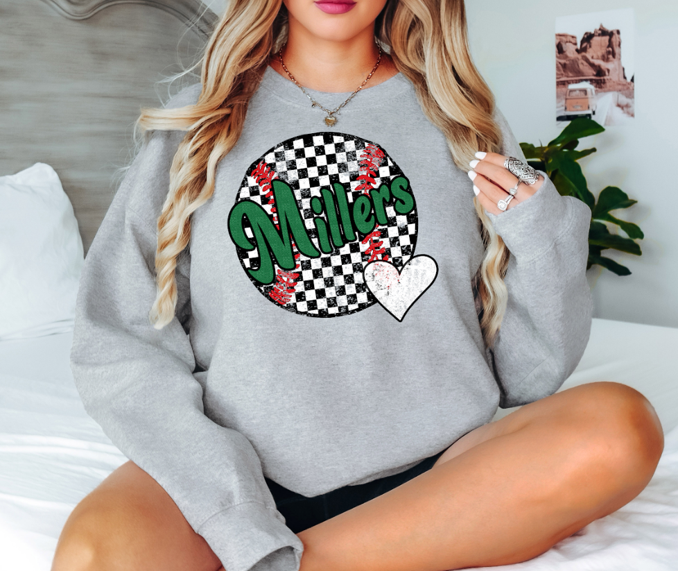 Millers Checker Baseball Heart Digital Download