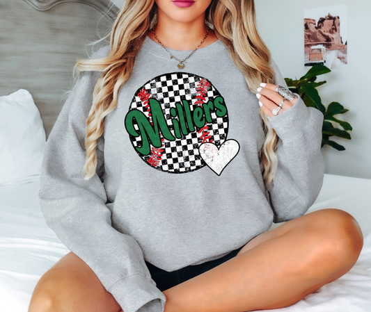 Millers Checker Baseball Heart Digital Download