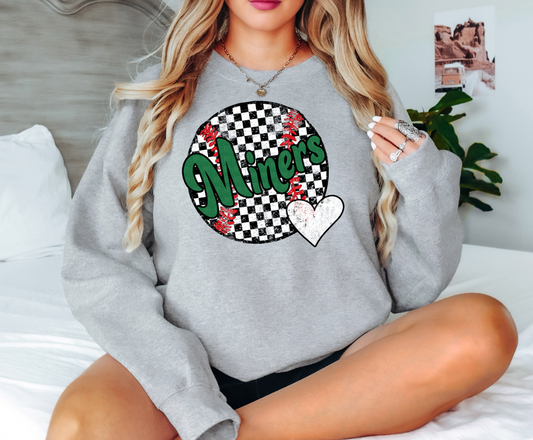 Miners Checker Baseball Heart Digital Download
